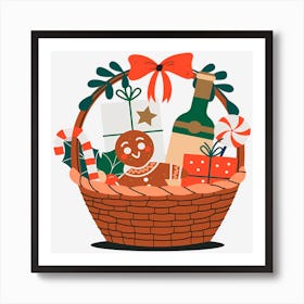 Christmas Basket Art Print