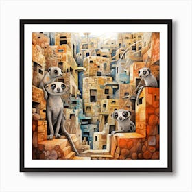 Meerkats In The City Art Print