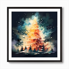 Pastel Pines: Yuletide Dreaming Art Print