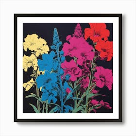 Larkspur 2 Pop Art Illustration Square Art Print