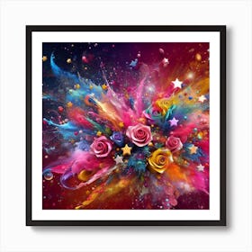 Colorful Roses 1 Art Print