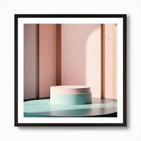 Round Table In A Room Art Print