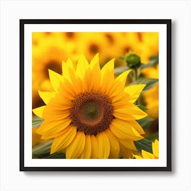 Sunflowers In The Field Photo Art Print