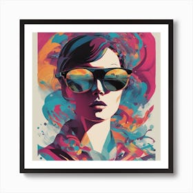 New Poster For Ray Ban Speed, In The Style Of Psychedelic Figuration, Eiko Ojala, Ian Davenport, Sci (11) Art Print