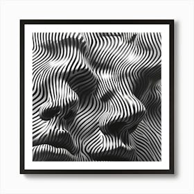 Face In Black And White Art Print