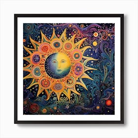 Sun And The Moon 1 Art Print