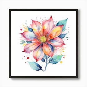 Pink Watercolor Flower Art Print