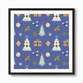 Christmas Tree Pattern Blur Art Print