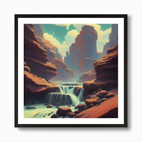 Landscape of valley rocks 17 Art Print