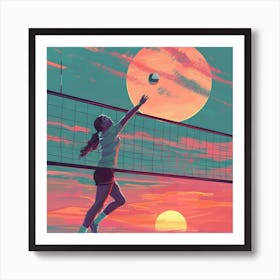 A Volleyball Spike Lofi Illustration 1718705844 3 Art Print