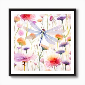 Dragonfly In The Meadow Poster