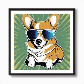 Corgi In Sunglasses 24 Art Print