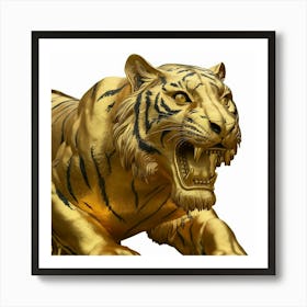 Golden Tiger Statue 1 Art Print