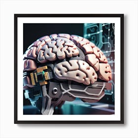 3d Rendering Of A Human Brain 4 Art Print