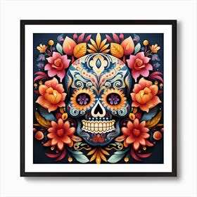 Day Of The Dead Skull 1 Art Print