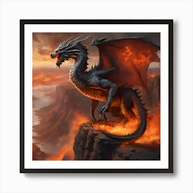 Dragon In Flames 2 Art Print