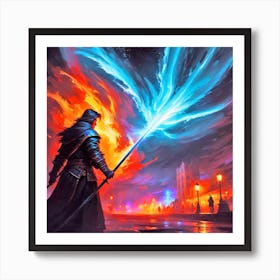 Knight With A Sword Art Print