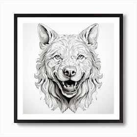 Wolf Head Vector Illustration Art Print