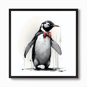 Penguin With Bow Tie Art Print
