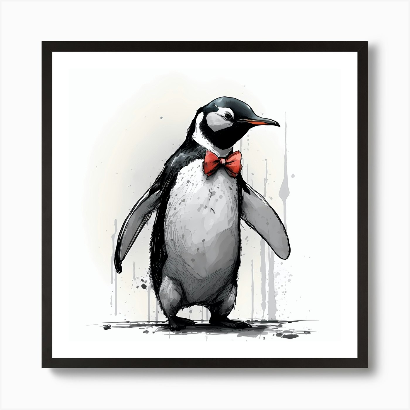 Designocracy 98741-12 Love You More Penguins Art on Board Wall