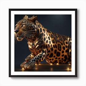 3d Rendering Of A Jaguar Statue 3d Rendering Of A Jaguar Statue 3d Rendering Of A Jaguar Statue Art Print