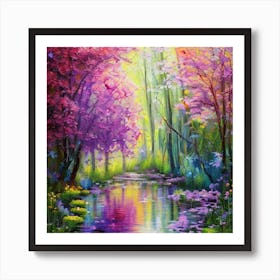 Rainbow In The Forest Art Print