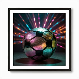 Soccer Ball With Light Rays Art Print