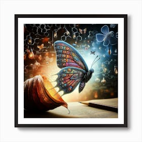 Butterfly In A Shell Art Print