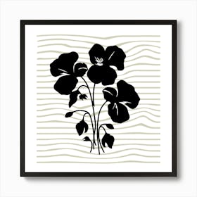 Black And White Flowers Art Print