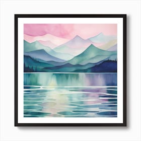 Twilight Tranquil Lake Art Print