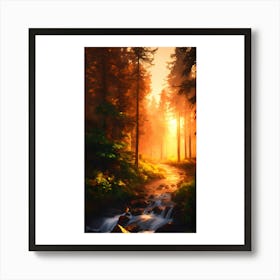 Stream In The Forest 1 Art Print