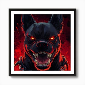 Scary Dog Emoji Dynamic Background 2 Affiche