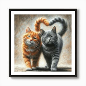 Two Cats In Love 3 Art Print