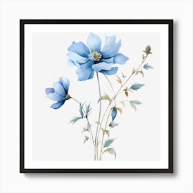 Blue Flowers 5 Art Print