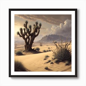 Joshua Tree In The Desert Art Print