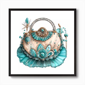 Aquatic Elegance Purse Art Print