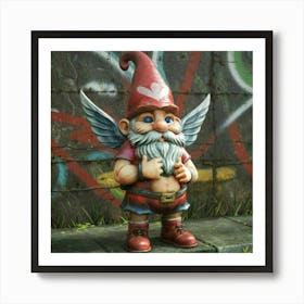 Cupid Gnome Love 1 Art Print