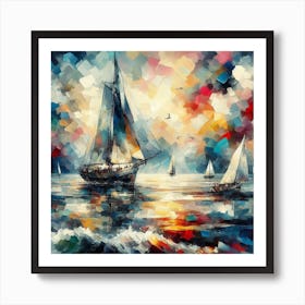 Sailboat, Abstract 1 Art Print