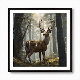 Deer In The Forest 116 Art Print