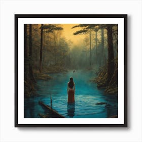 Woman In The Water 1 Art Print