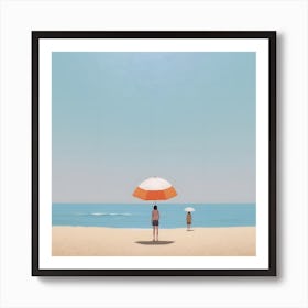 Vacation Umbrella Beach Bathroom Painting Art Print