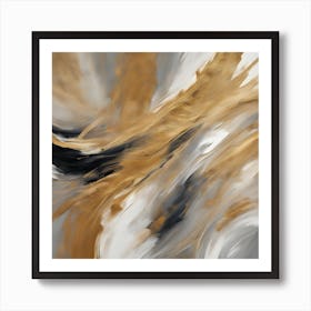 Abstract - Gold And Black Art Print