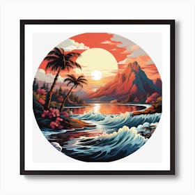 Sunset In Hawaii 1 Art Print