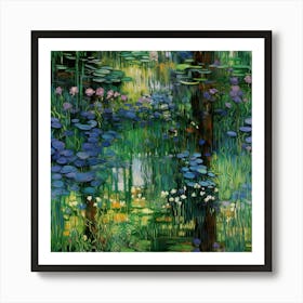 Impressionist - Water Lily Pond 2 Art Print