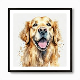 Golden Retriever Watercolor Painting Art Print