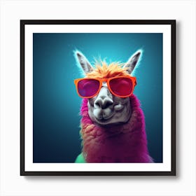 Llama In Sunglasses Art Print