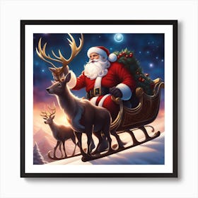 Santa Claus out delivering Art Print