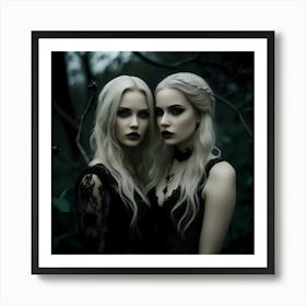 Two Gothic Girls Art Print