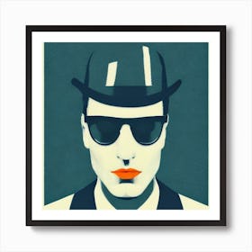 The man with black glasses Art Print