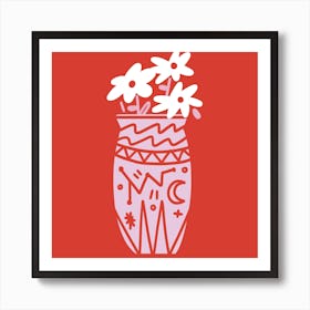 Potted Flowers Square Art Print